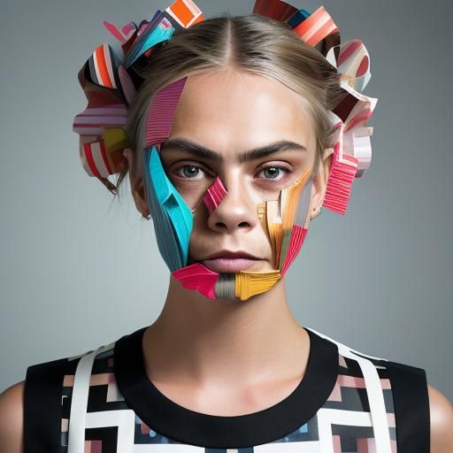 Cara Delevingne Magazine Collage in 90s Style