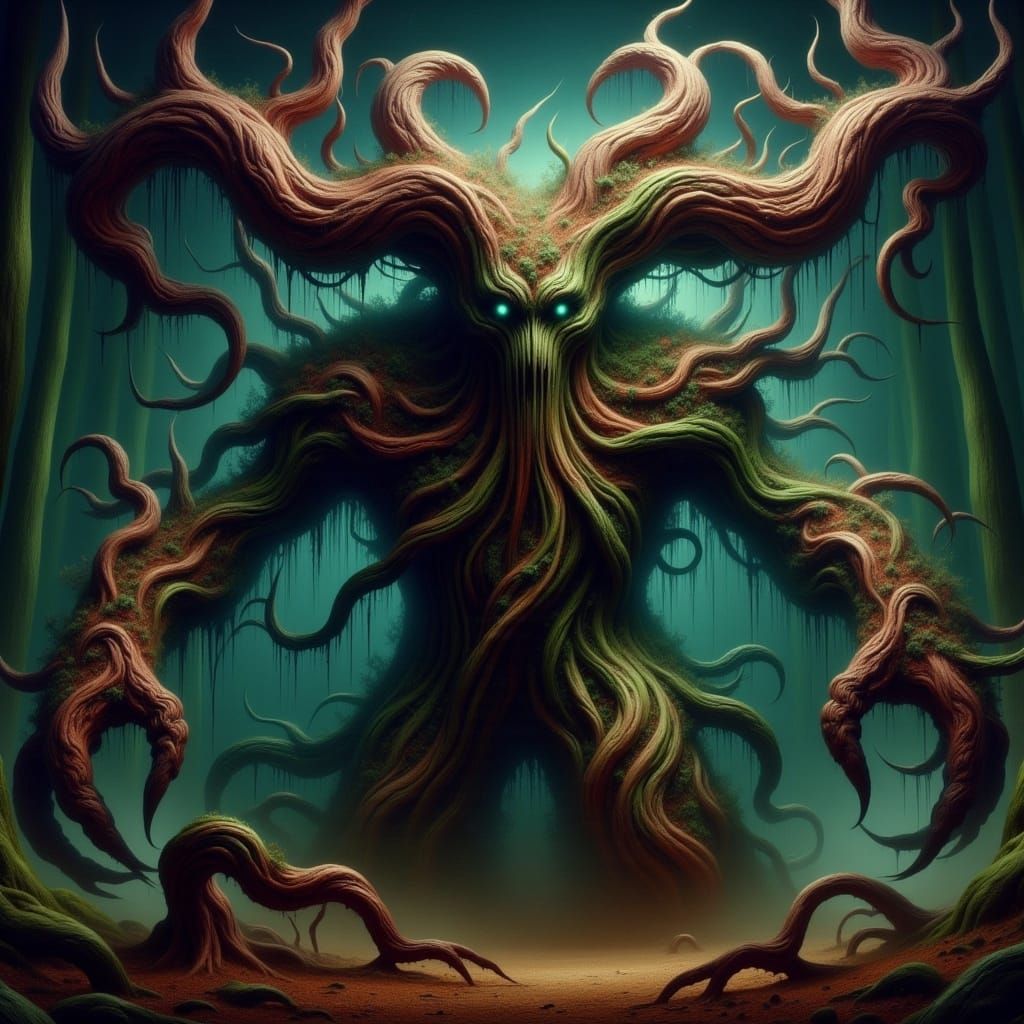 Grotesque Dark Fantasy Creature Close-Up: Photorealistic Dig...