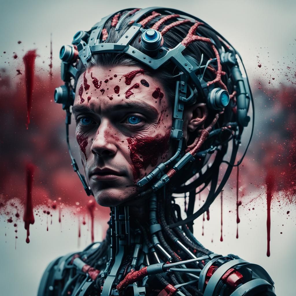 Humanoid DNA as Computer Code: Cinematic Still