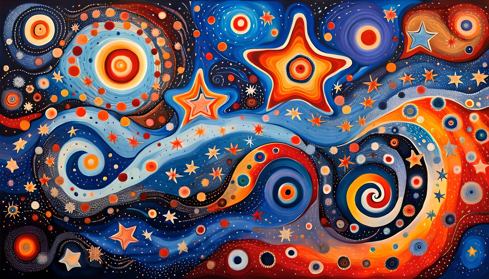 Dreamtime Stars in Abstract Expressionist Style