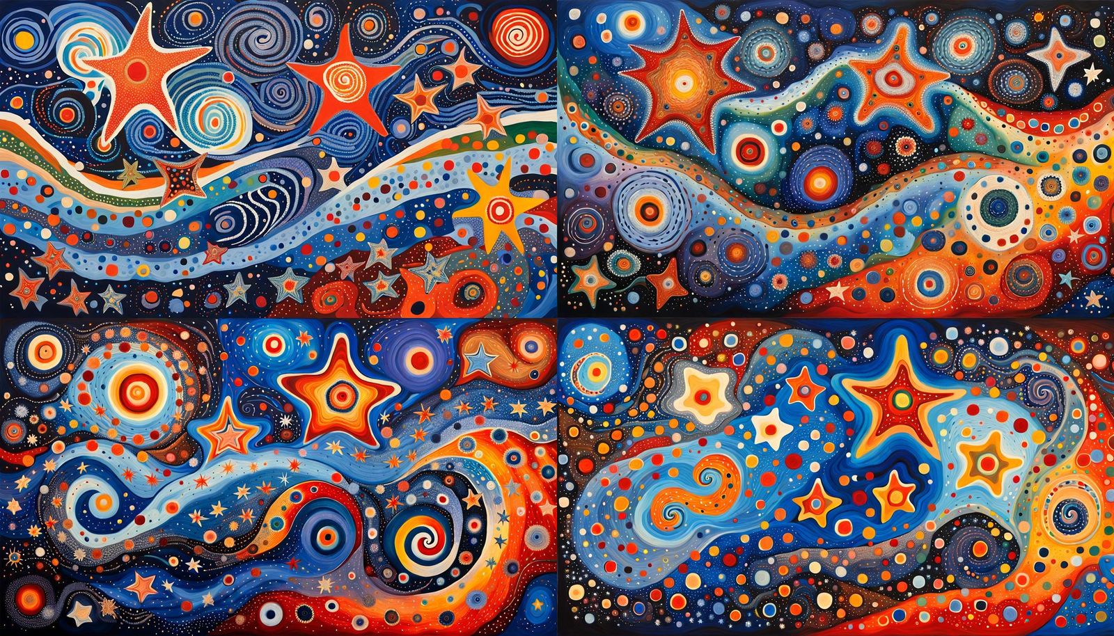 Aboriginal Dreamtime Painting of Cosmic Star Formation