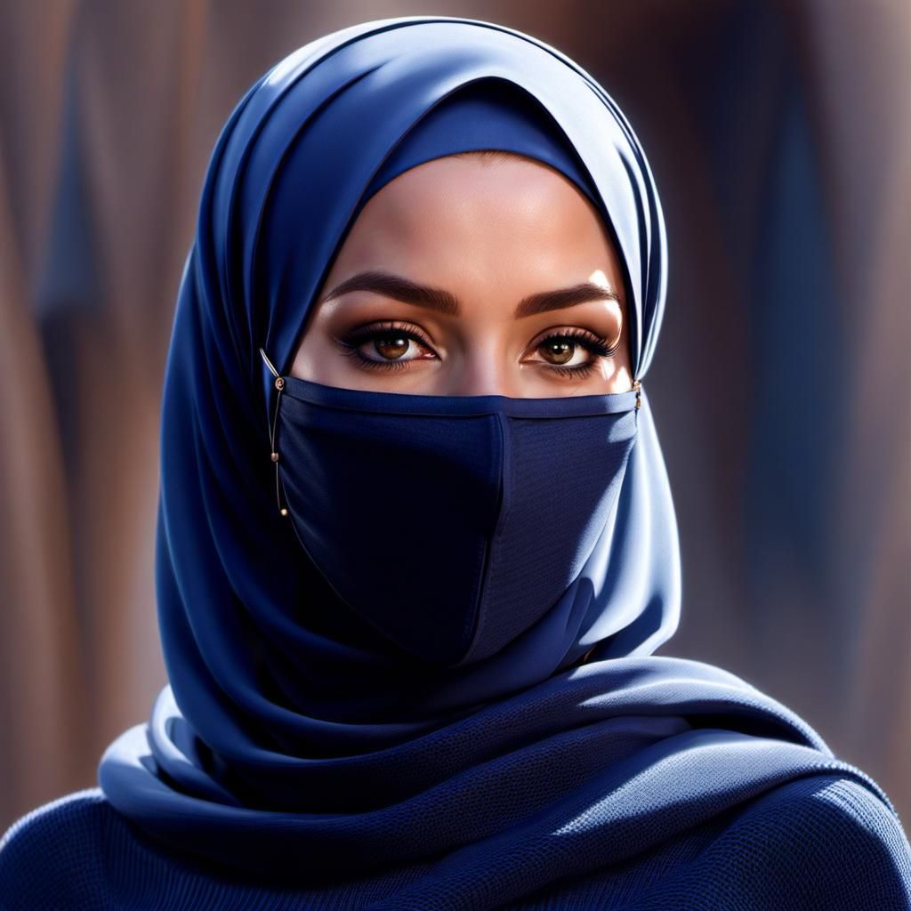 Beautiful Hijabi Character in Detailed Digital Portrait