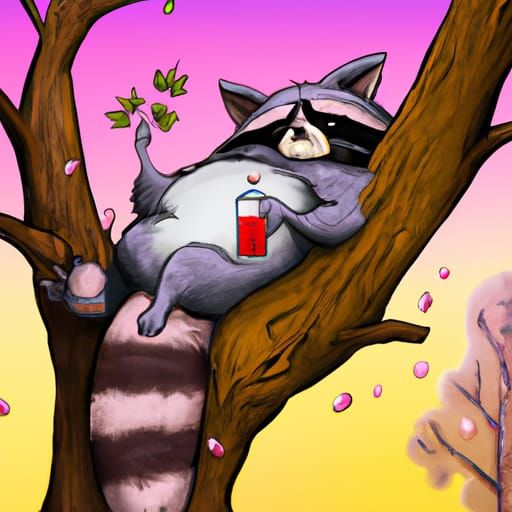Drunk Raccoon in Cherry Tree: Concept Art