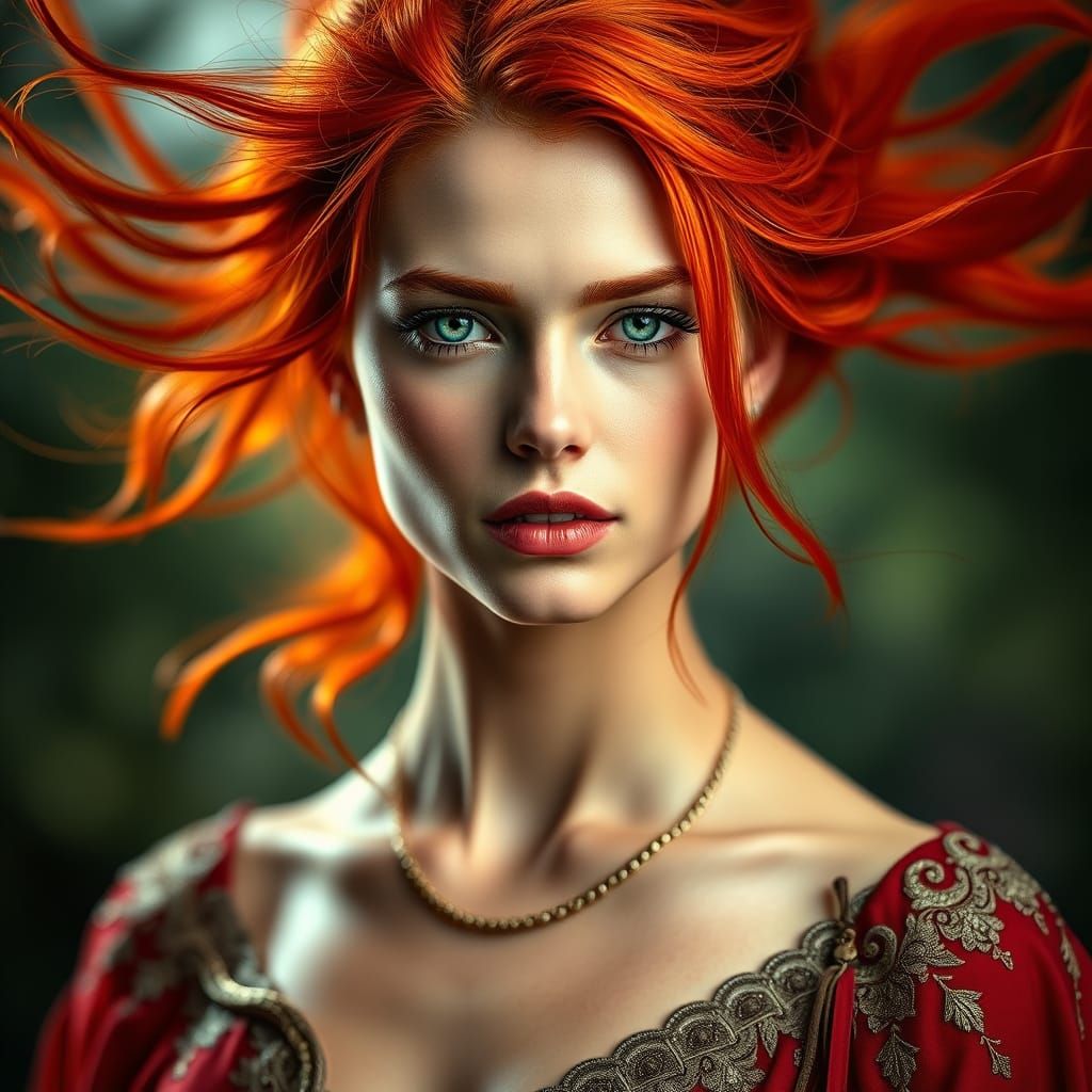 Radiant Goddess Portrait in Vibrant Colors