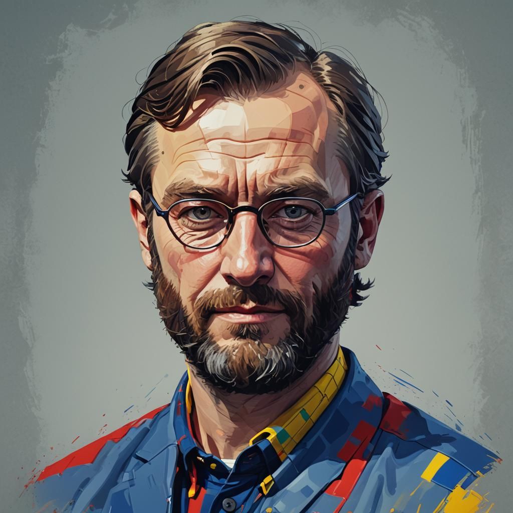Cartoon Portrait in Primary Colors, Concept Art