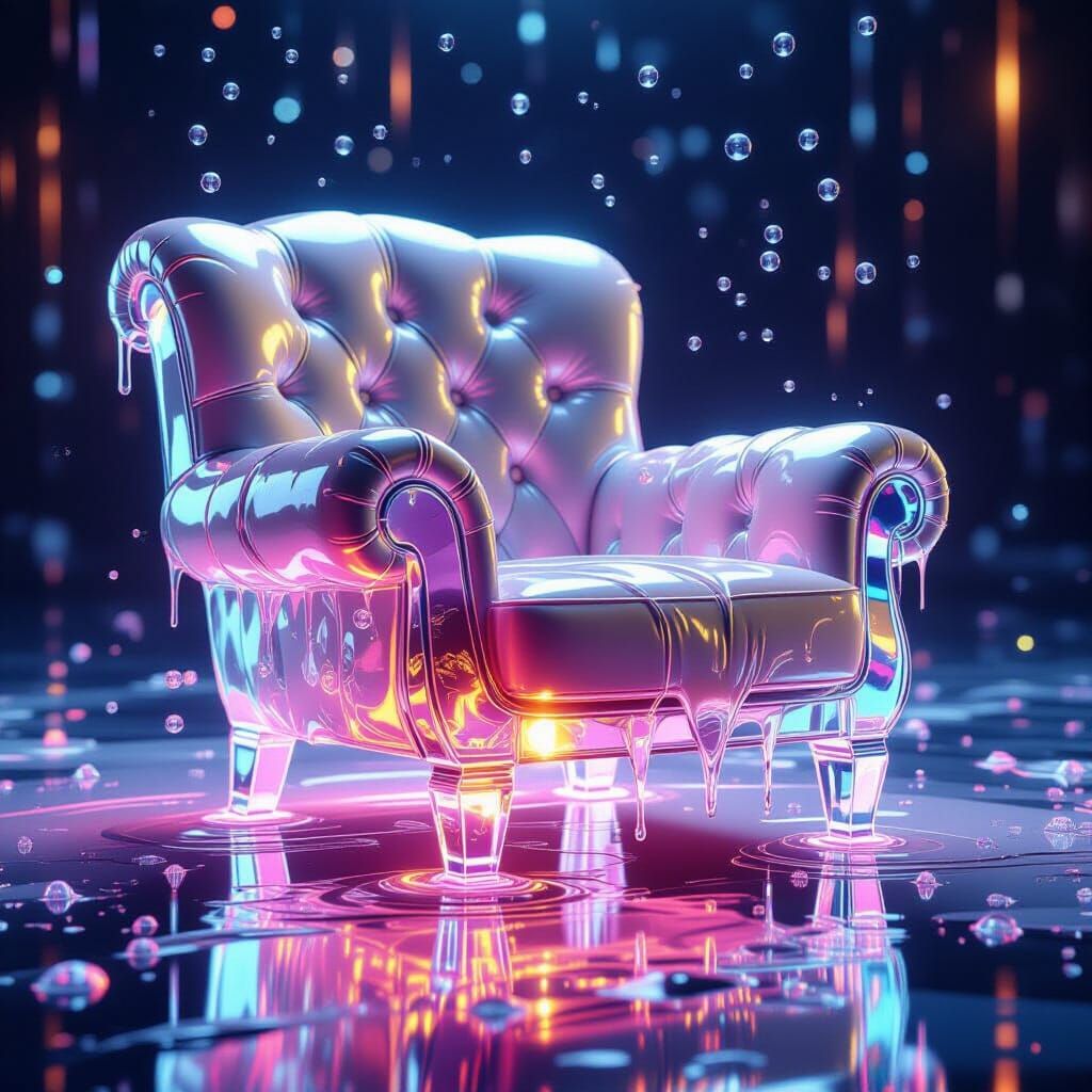 Soda Armchair Made of Ice and Liquid