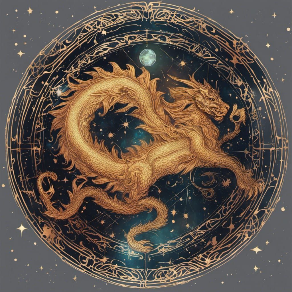Zodiac Sign Leo Dragon Tarot Card