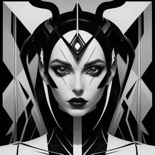 Avant-Garde Black and White Fashion Portrait