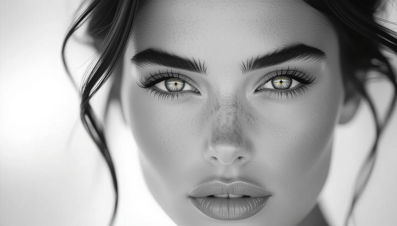 Ultra-Realistic B&W Portrait of a Captivating Woman