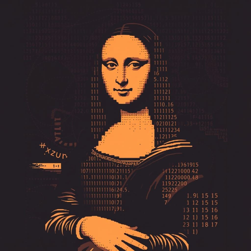 Mona Lisa in Vintage ASCII Art