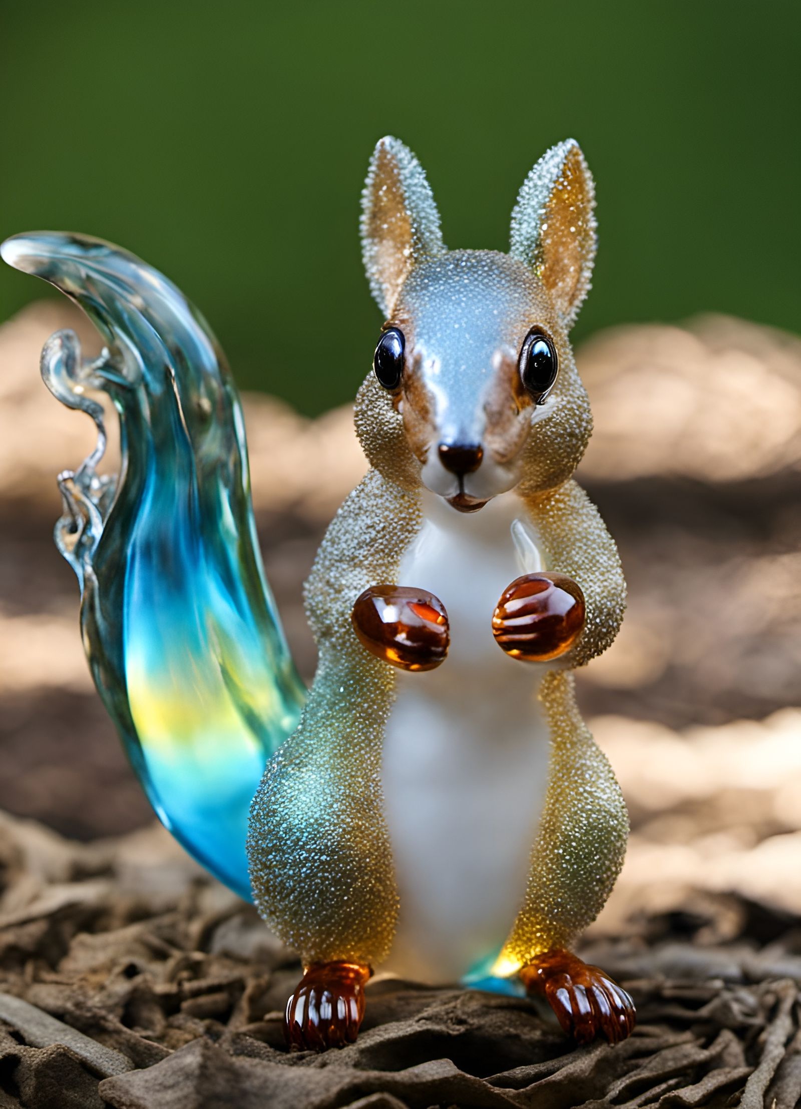 Glass Squirrel: A 3D Blown Glass Sculpture
