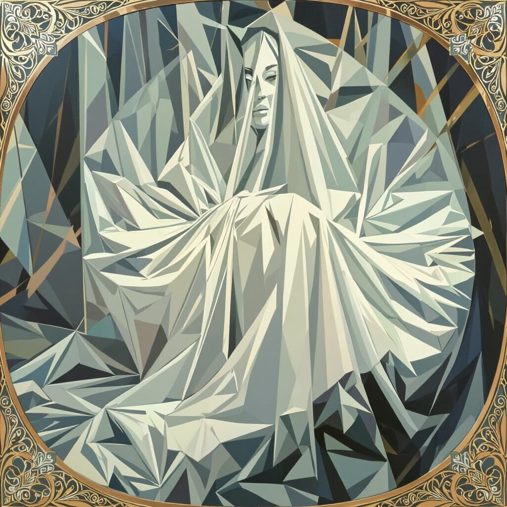 Elegant Figure in Shadows: An Oil Painting Portrait