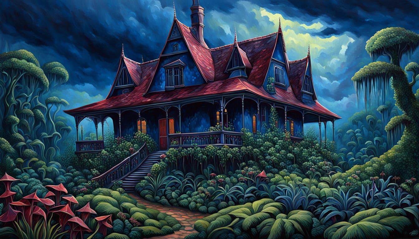 Majestic Witch's House in a Jungle Oasis