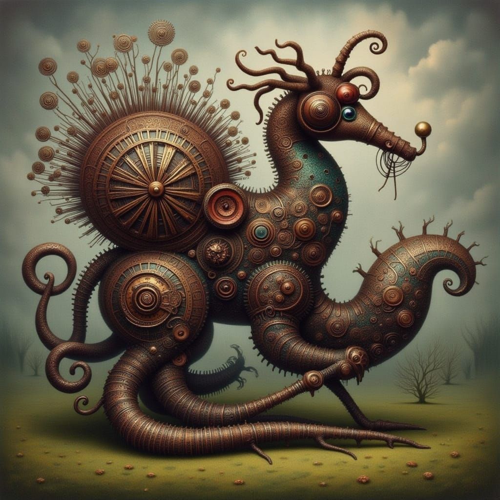 Surreal Steampunk Dreamscape: AI Generated Image