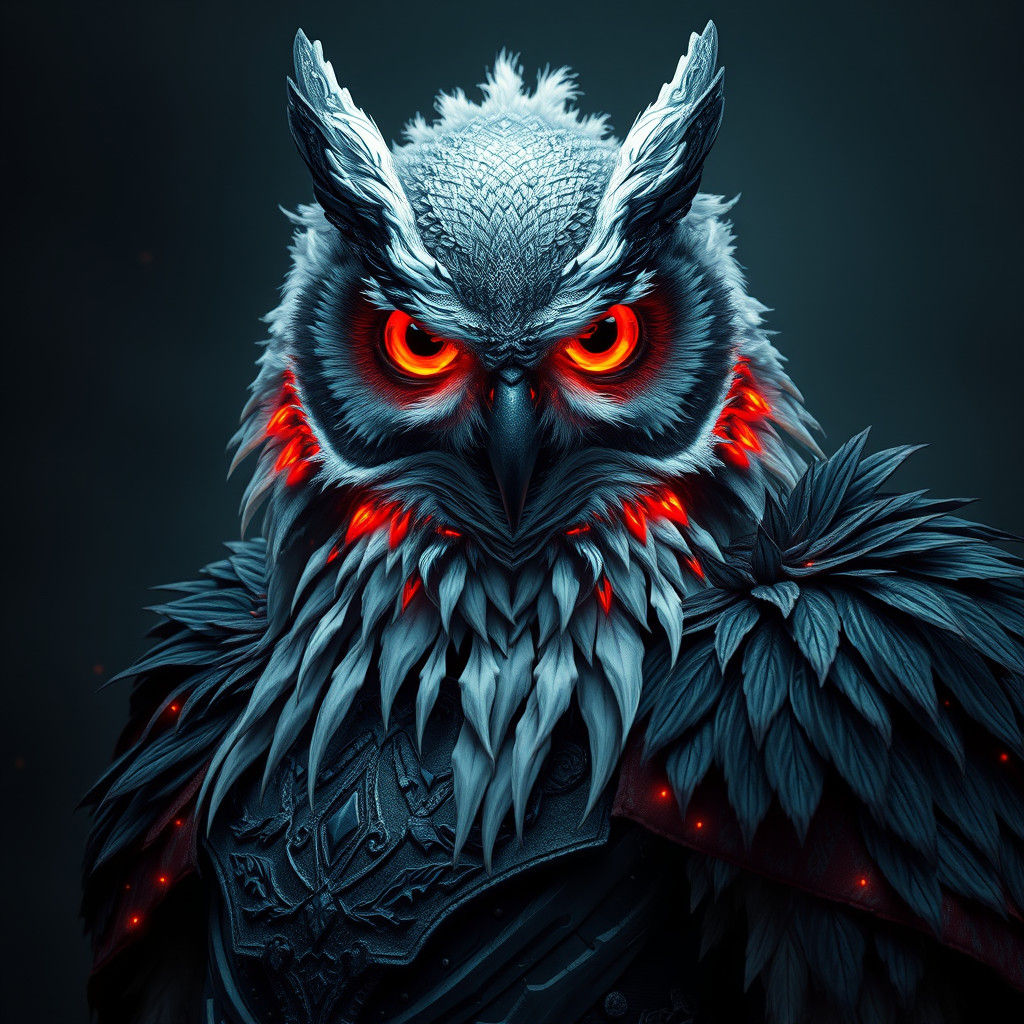 Viking-Owl Hybrid in Armor: Concept Art Masterpiece