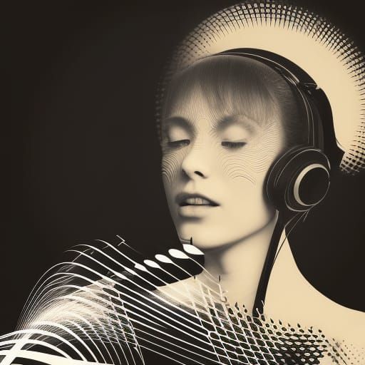 Sound of Music as Black and White Vector Art