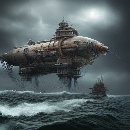 Submechanophobia: Dramatic Submerged Machinery in Digital Pa...