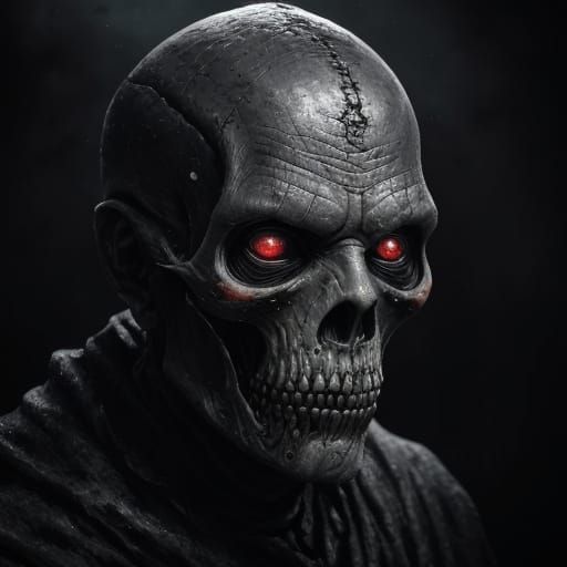 Ethereal Horror Figure in Noir Landscape