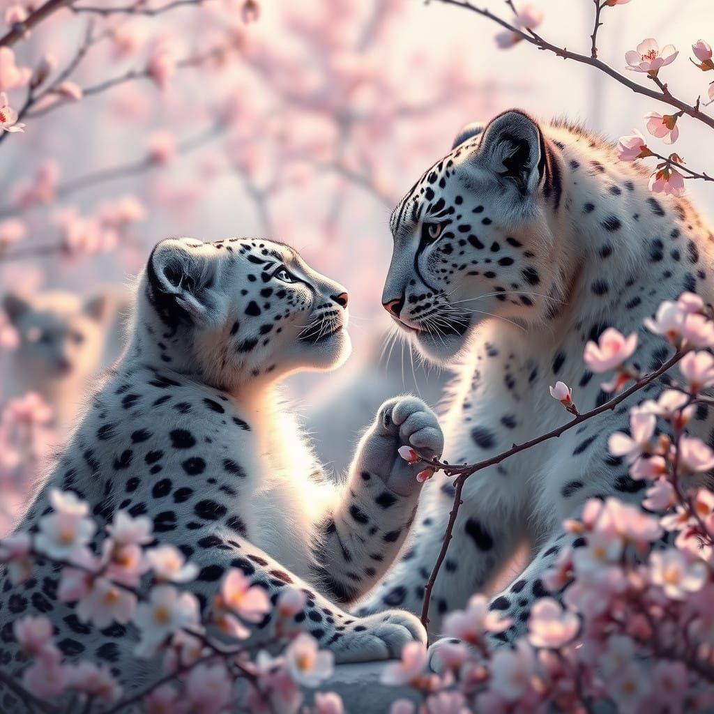 Snowy Blossom Tree Field Wonder