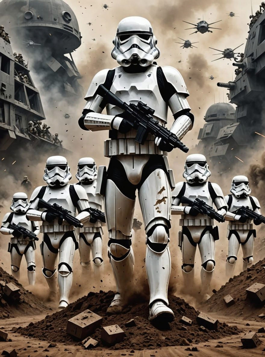 Star Wars War Poster: Saving Stormtrooper R8A-N