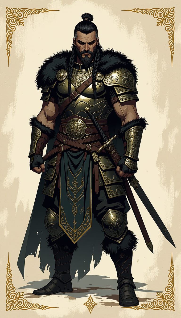 Nordic Serpent Warrior in Dark Fantasy Style