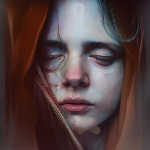 Emotional Portrait Inspired by Contemporary Masters