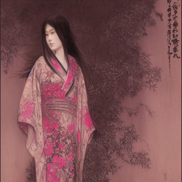 Sinister Princess Kaguya in Gustave Doré Horror Style