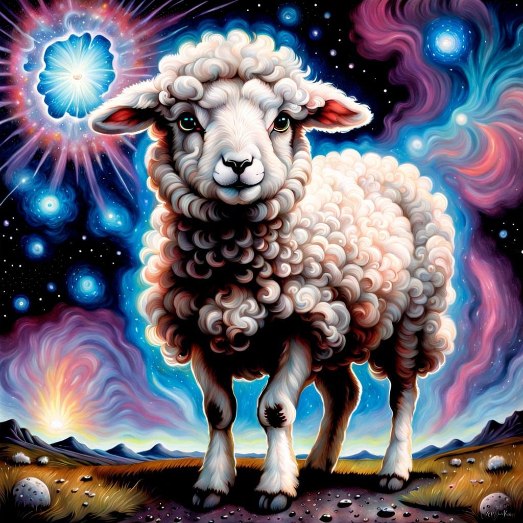 Lamb in Space: A Pre-Raphaelite Vision