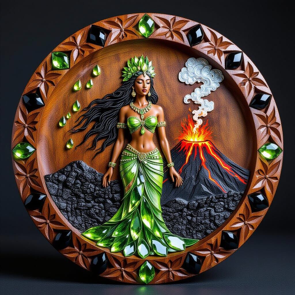 Pele: Volcanic Goddess Platter with Peridot Tears