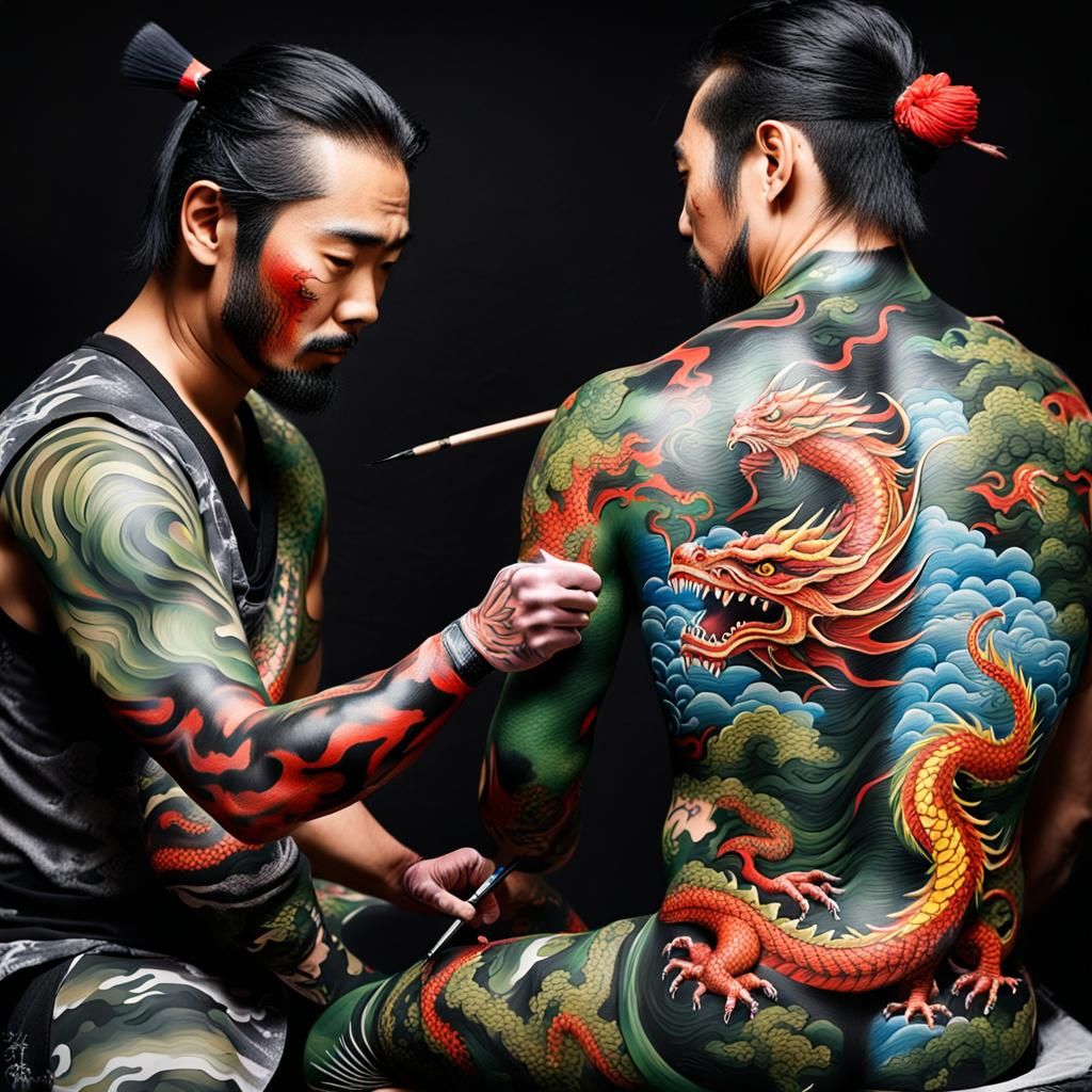 Samurai Dragon: Epic Japanese Body Painting