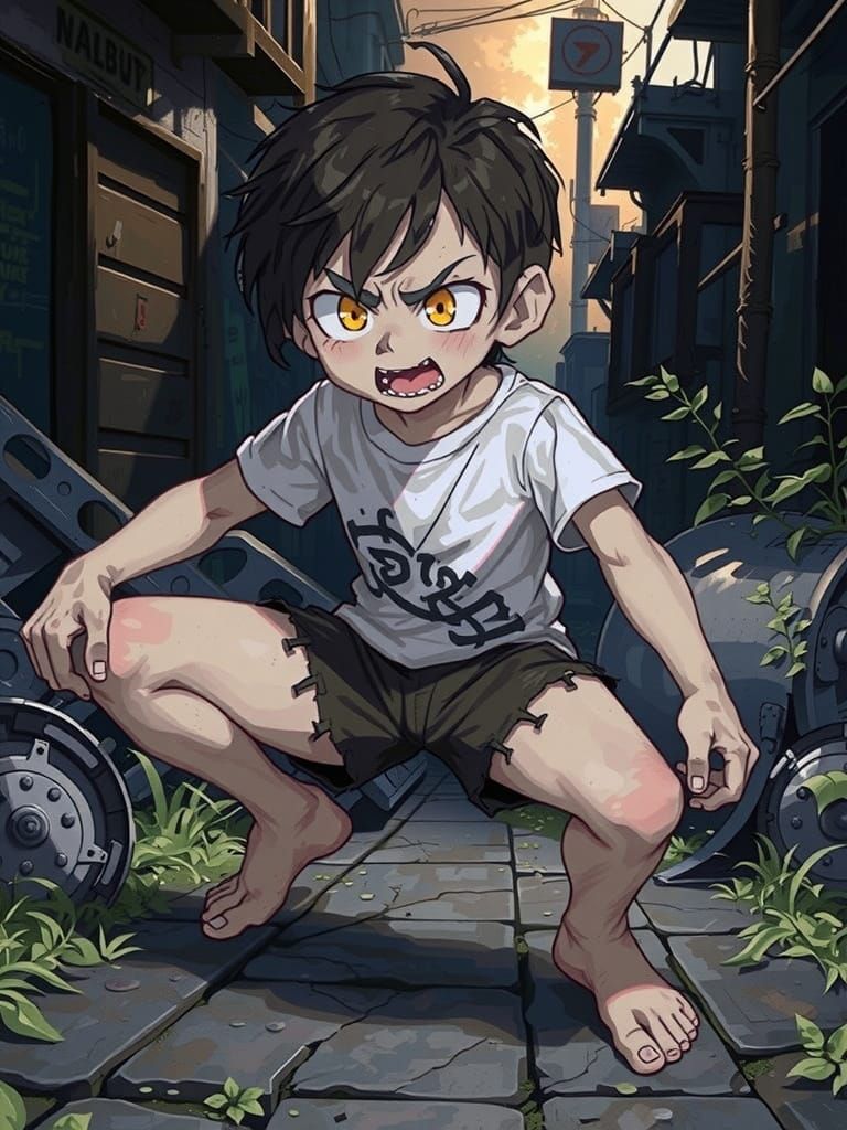 Intense Anger Personified with Vivid Contrasting Colors