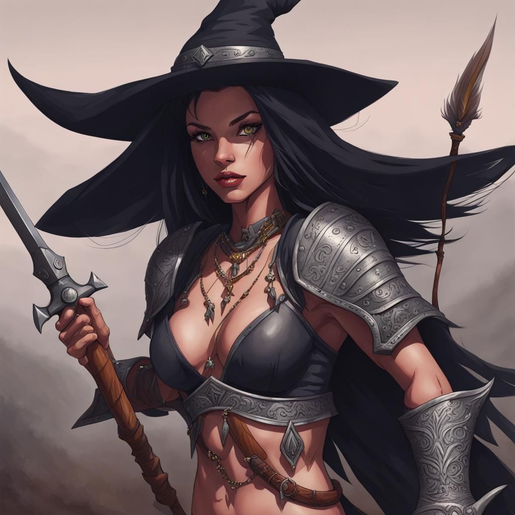 Powerful Warrior Witch Digital Art