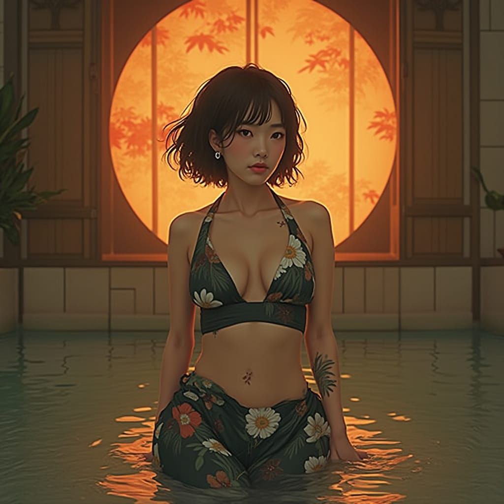 Japanese Woman in Kimono, Soft Eroticism and Mysticism