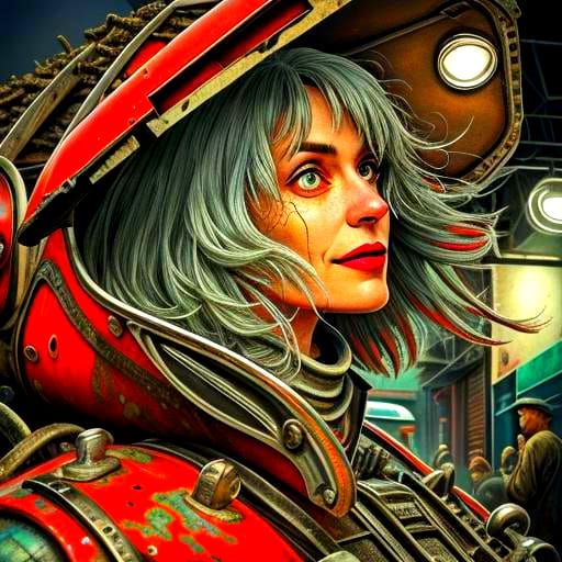 Cinematic Portrait of Woman with Distressed Textures