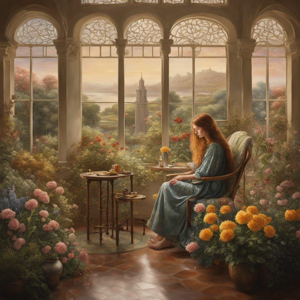 Ethereal Garden Siren in a Bygone Era