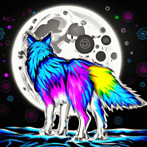 Wolf with Intricate Fur Patterns in Comic Art Style