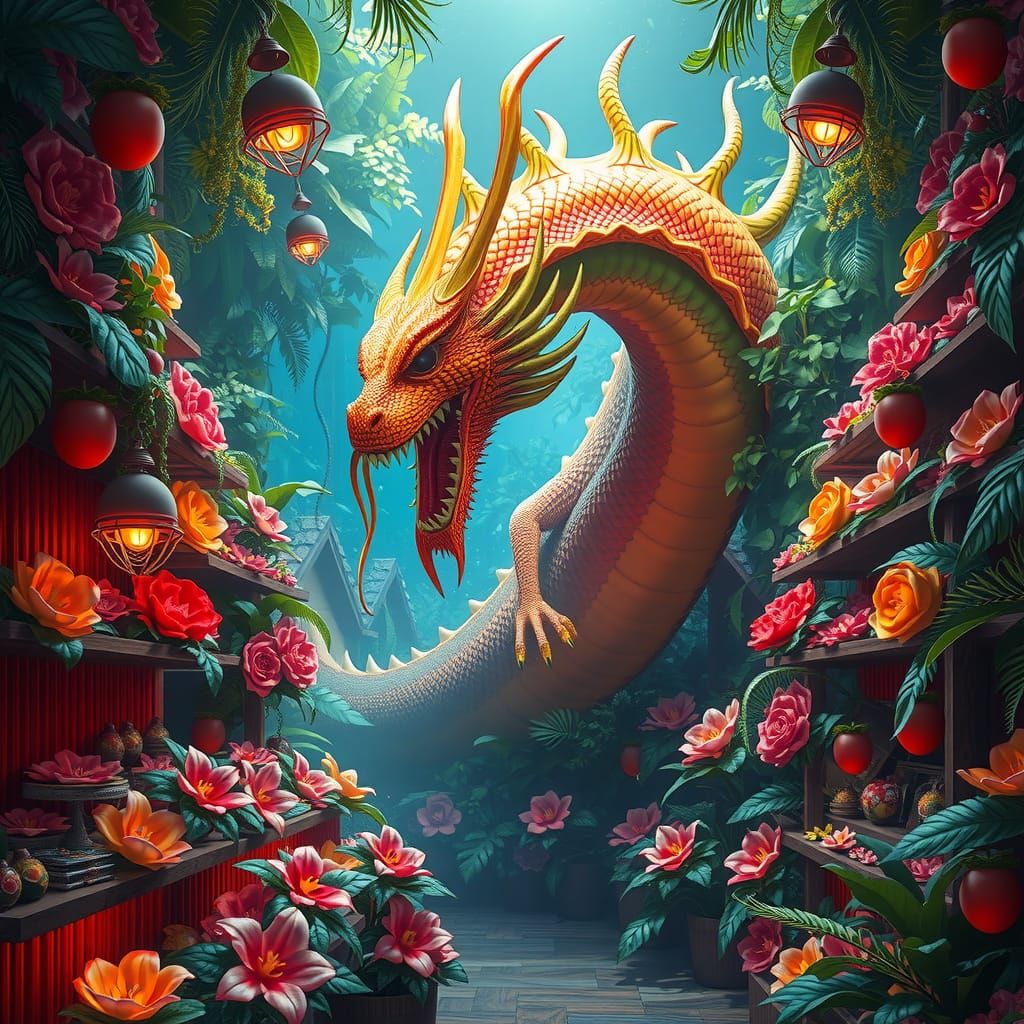 Fruit Dragon Emerges in Mystical Jungle Shop