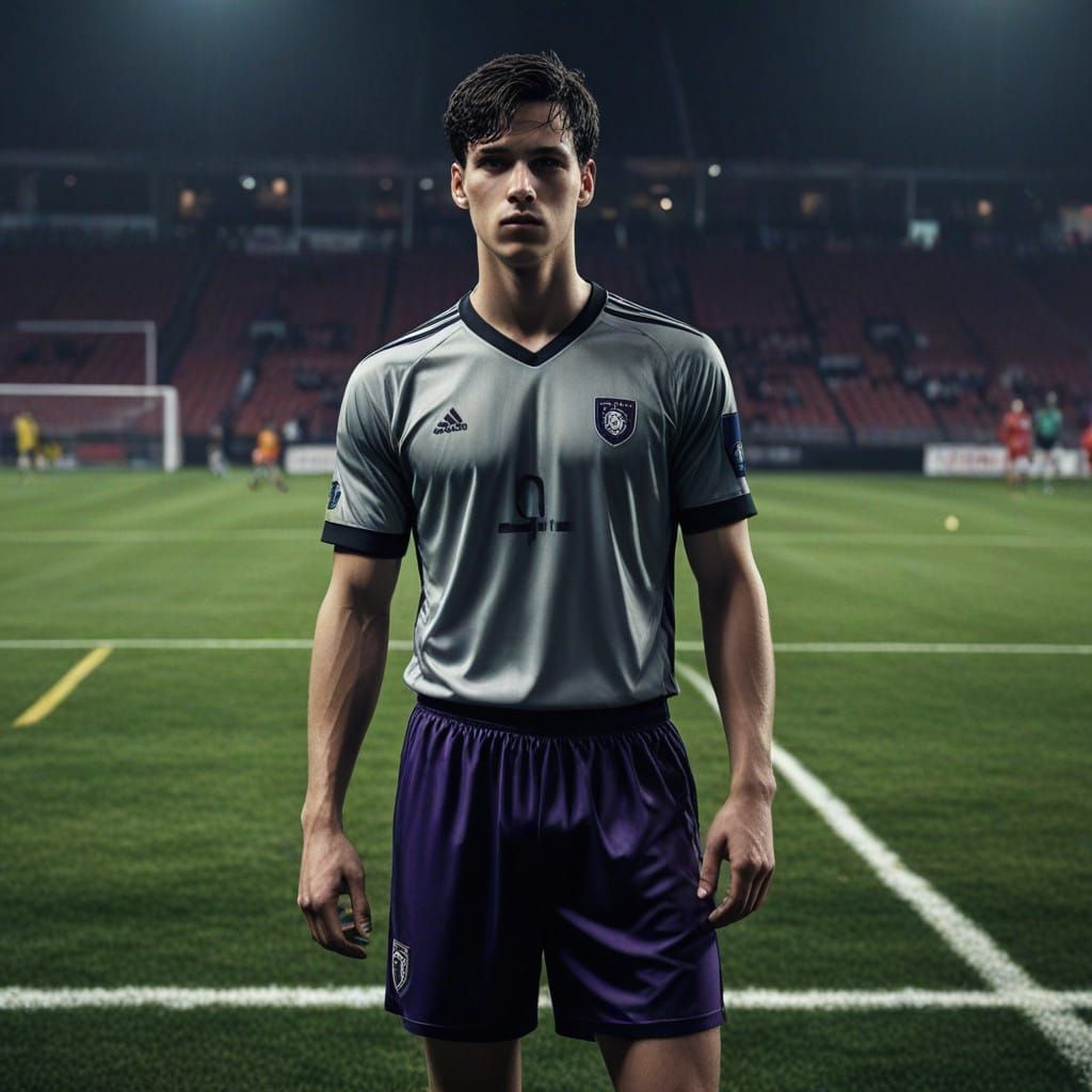 Confident Soccer Pro in Moody Autumn Light