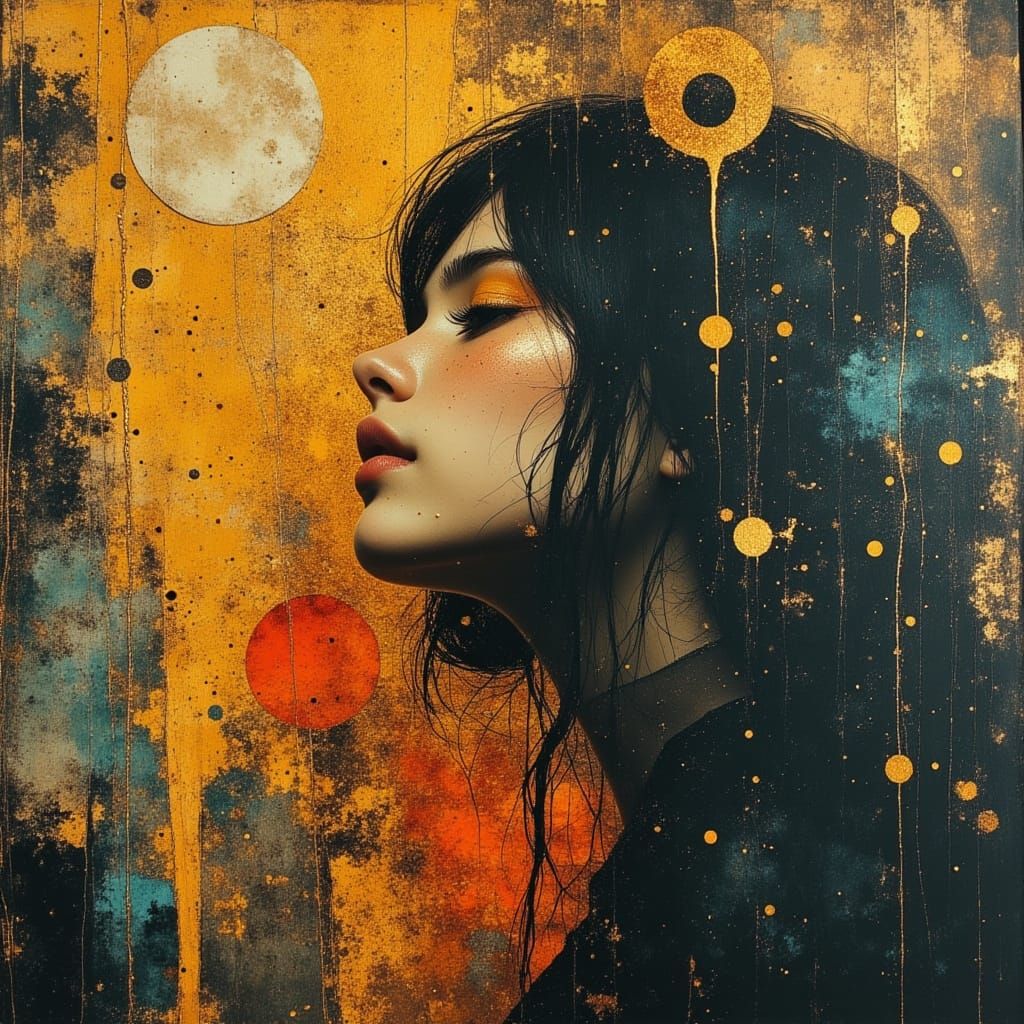 Enigmatic Portrait in Mystical Oil Painting Style
