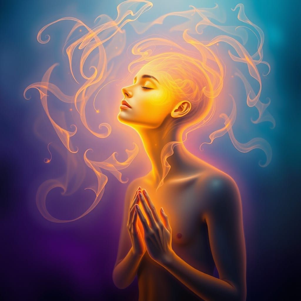 Surrealist Aura Surrounds Contemplative Figure