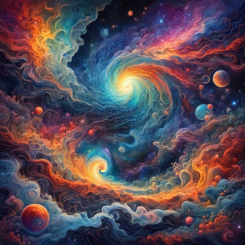 Dreamy Oceanic Galaxy Convergence