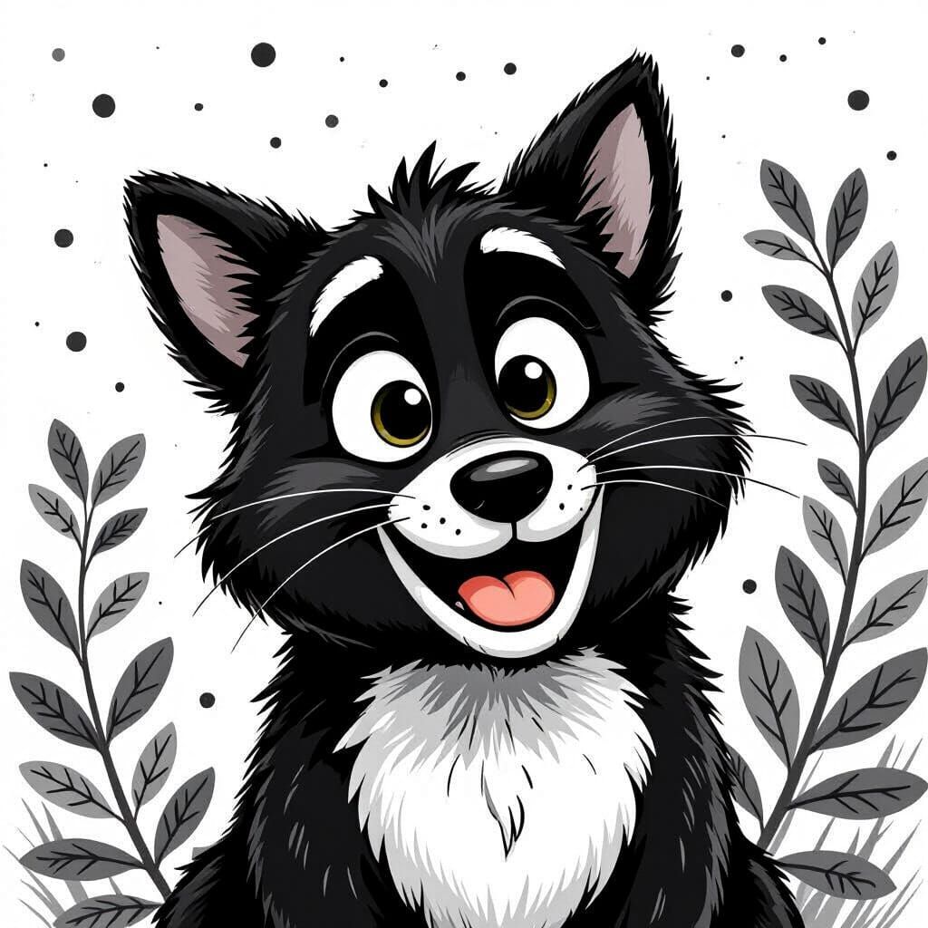 Smiling Cartoon Lion Cub in Laika-Inspired Style