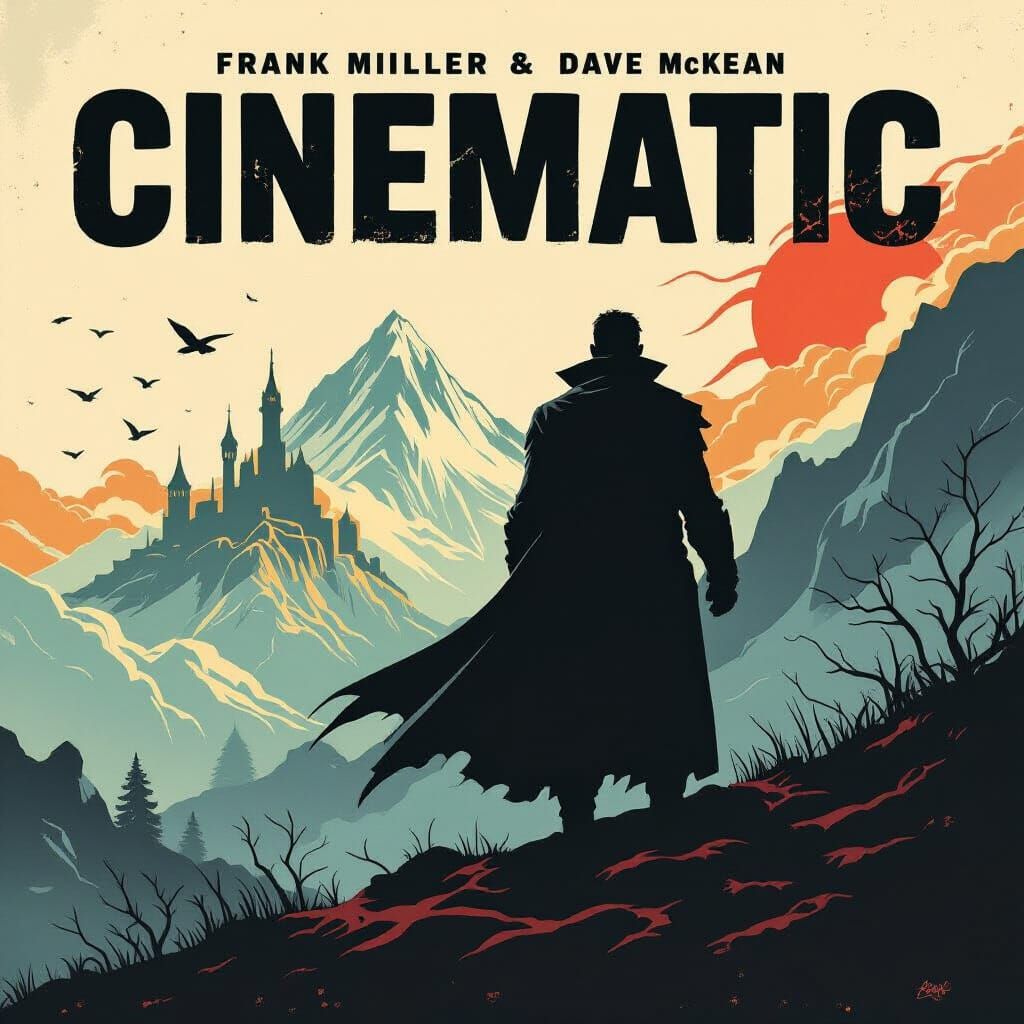 Cinematic Movie Poster Reimagined in Graphic Novel Style