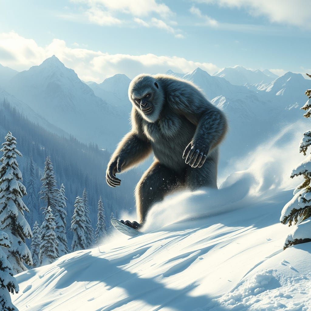 Giant Sasquatch Dominates the Mountain Terrain