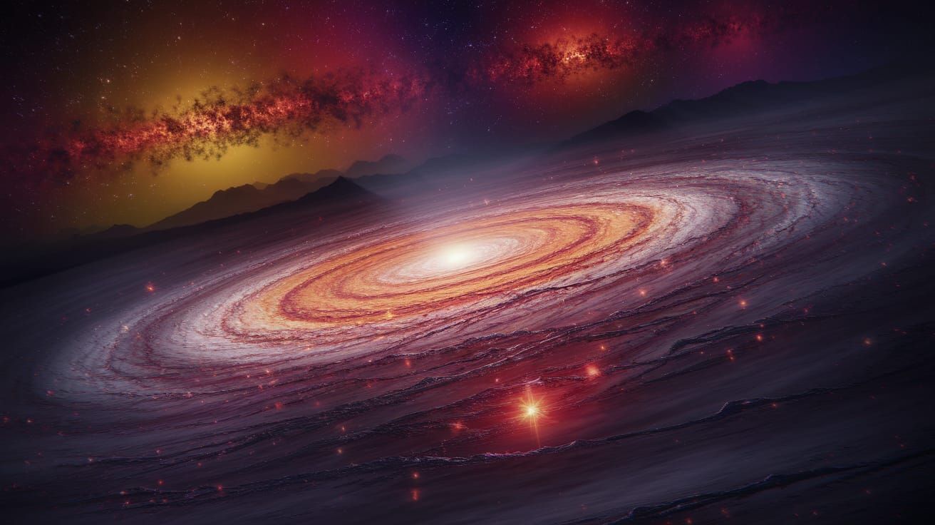 Dark Fantasy Galaxy Concept Art in Cinematic Lighting