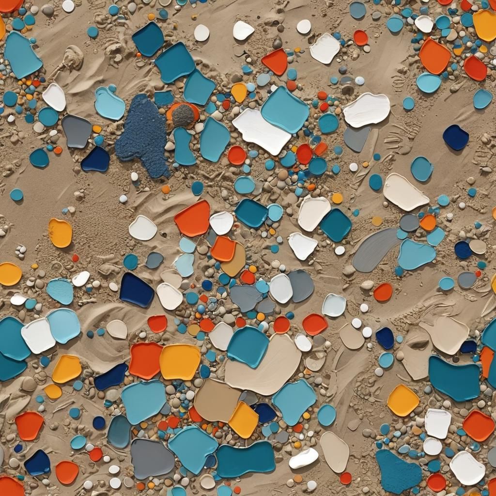 Abstract Beach Scene in Complementary Colors