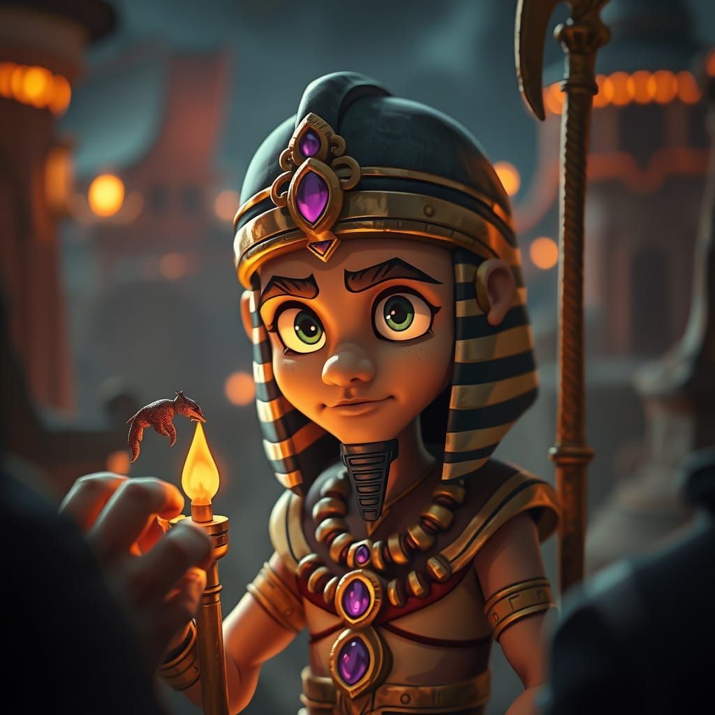 Hyperrealistic Cartoon Scene with High Contrast and Moody At...