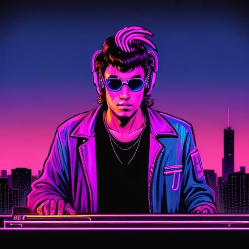Synthwave Neon Retro Scene