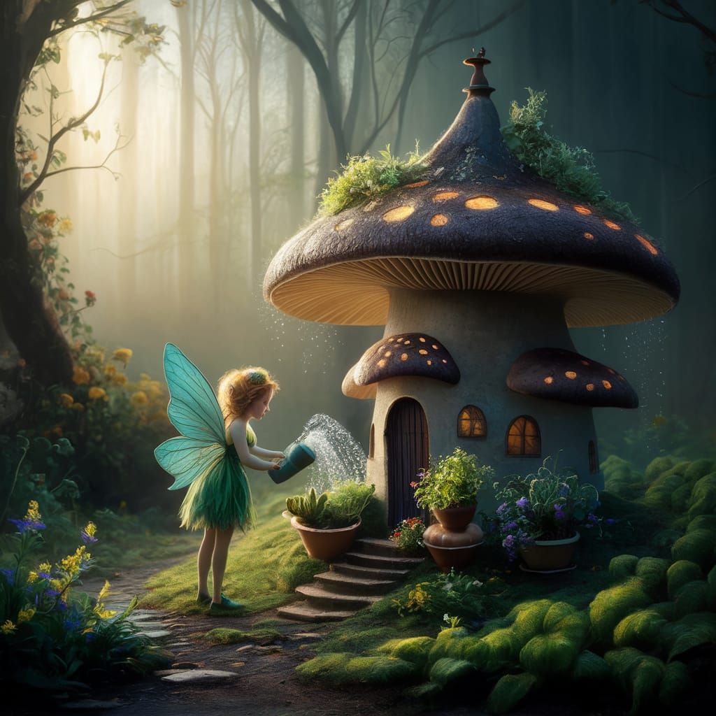 Enchanted Fairy Garden in Romantic Style