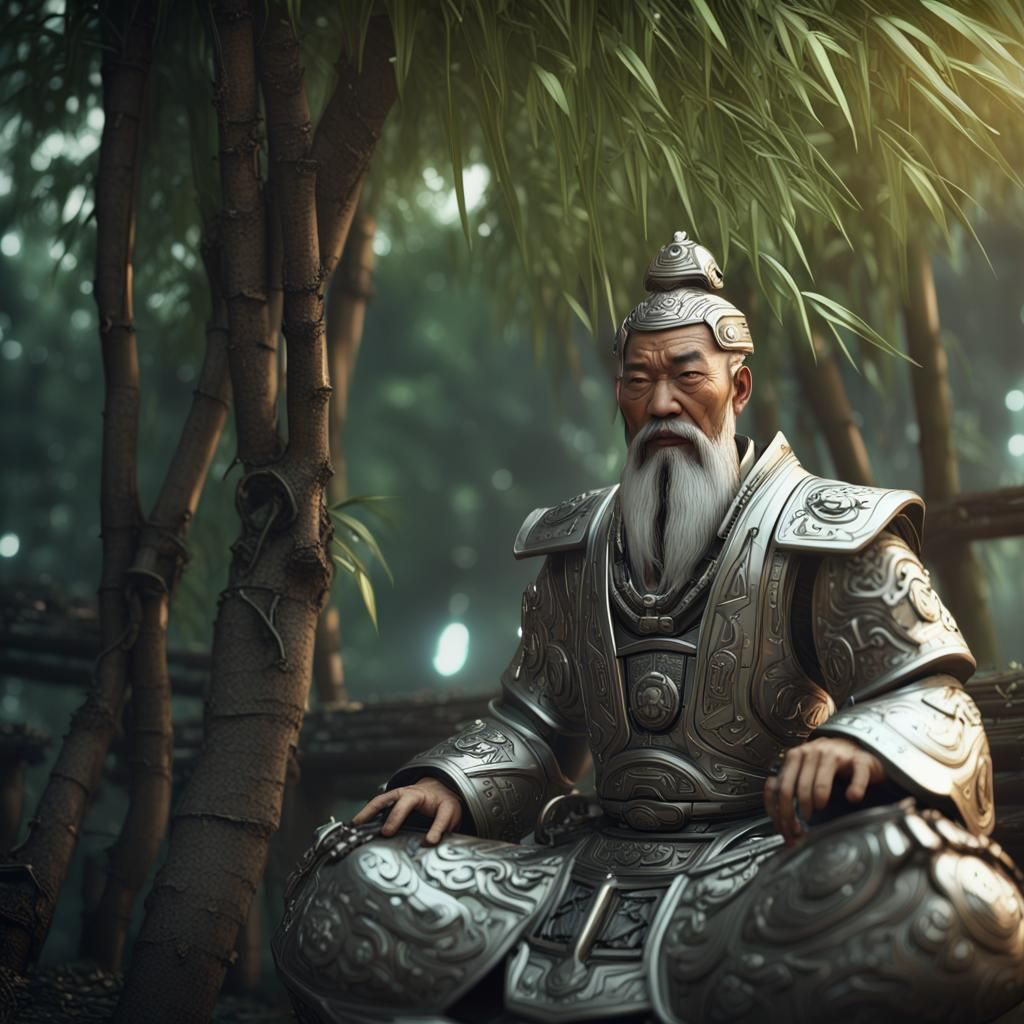 Lao Tzu as Sci-Fi Taoist Master in Blender